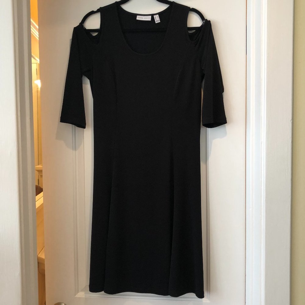 NWOT - Susan Graver Black Cold Shoulder Dress